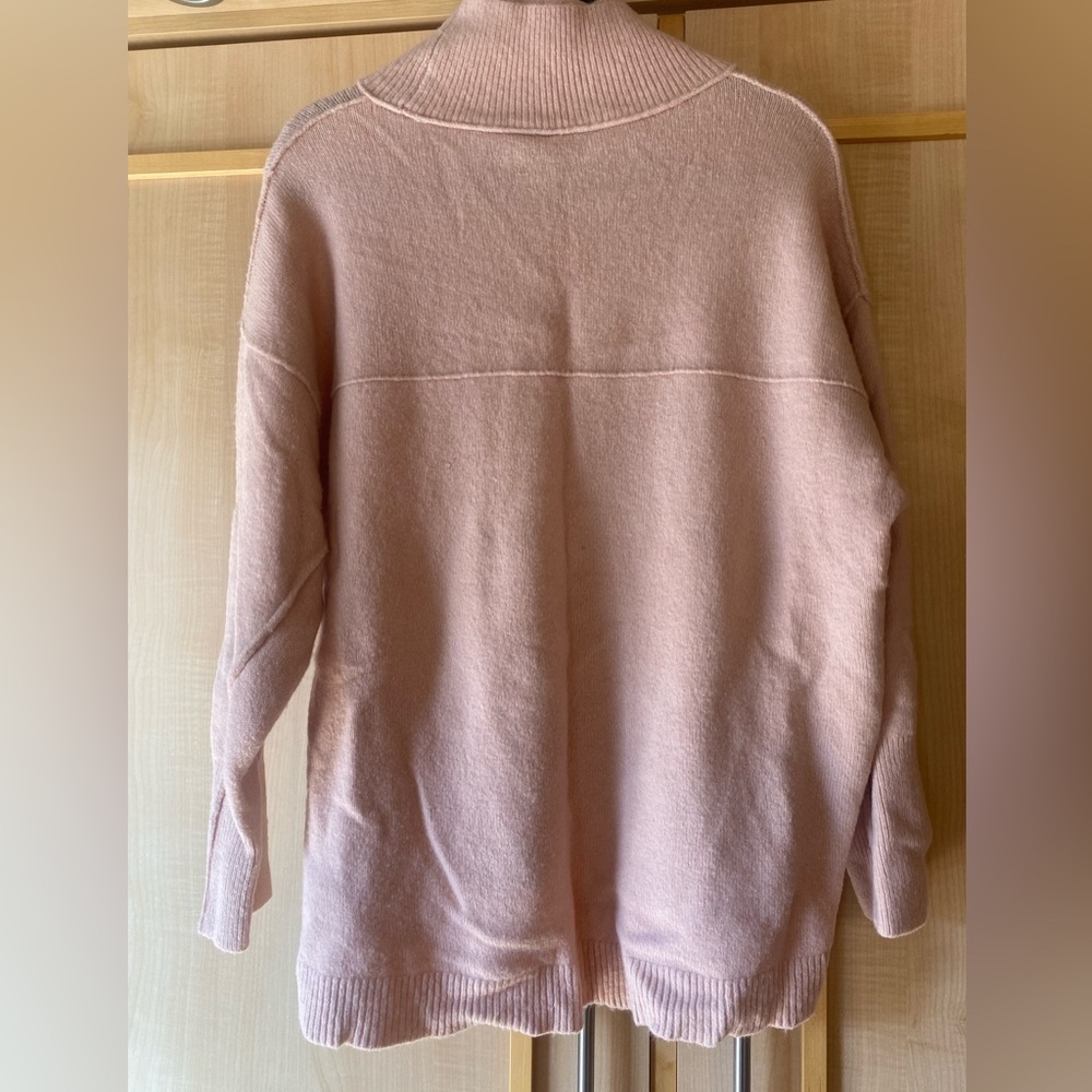 Free People Afterglow Oversized Pink Mock Neck Sweater XS - Picture 8 of 10
